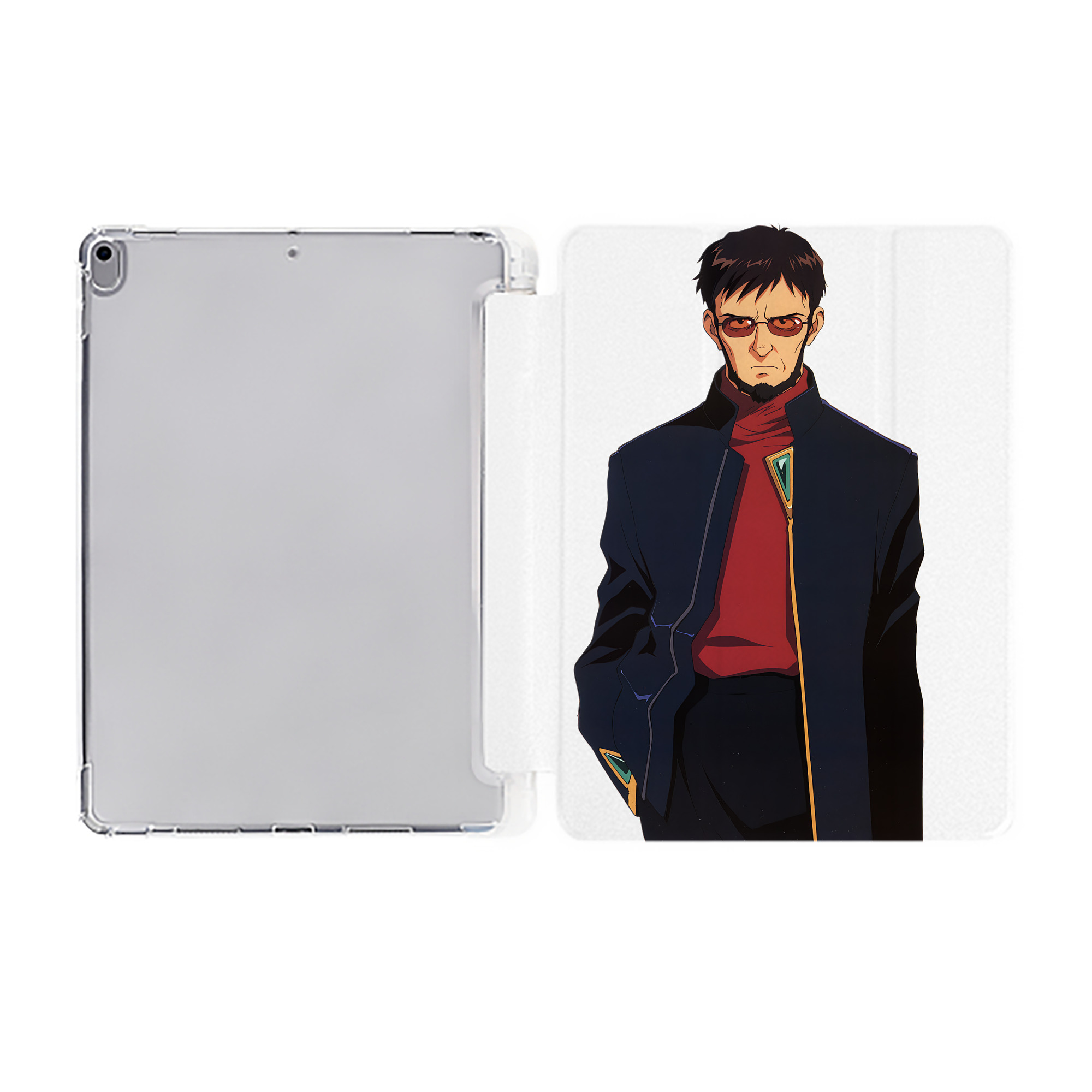 （画像用） EVA 新世紀エヴァンゲリオン IPad ケース ペン収納付き 三つ折りスタンド PUレザー×シリコン 対応機種9.5/10.5/10.9インチ